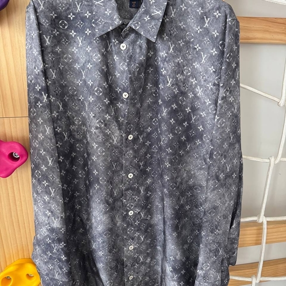 Louis Vuitton Gray Monogram Blouse